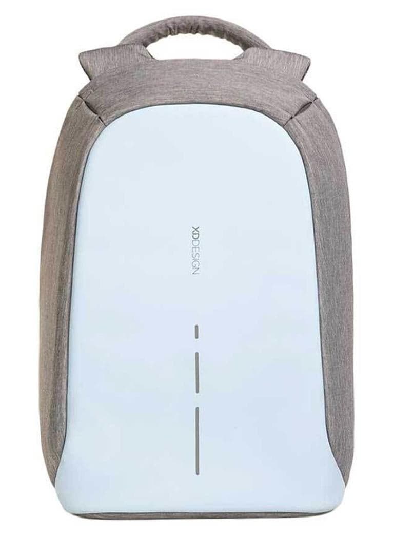 Compact Anti-Theft Backpack Light Blue/Grey