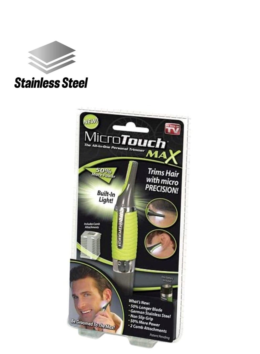 Micro Touch Hair Trimmer Green/Grey
