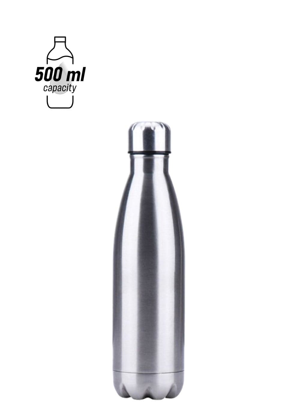 Thermal Insulated Water Bottle Silver 500ml