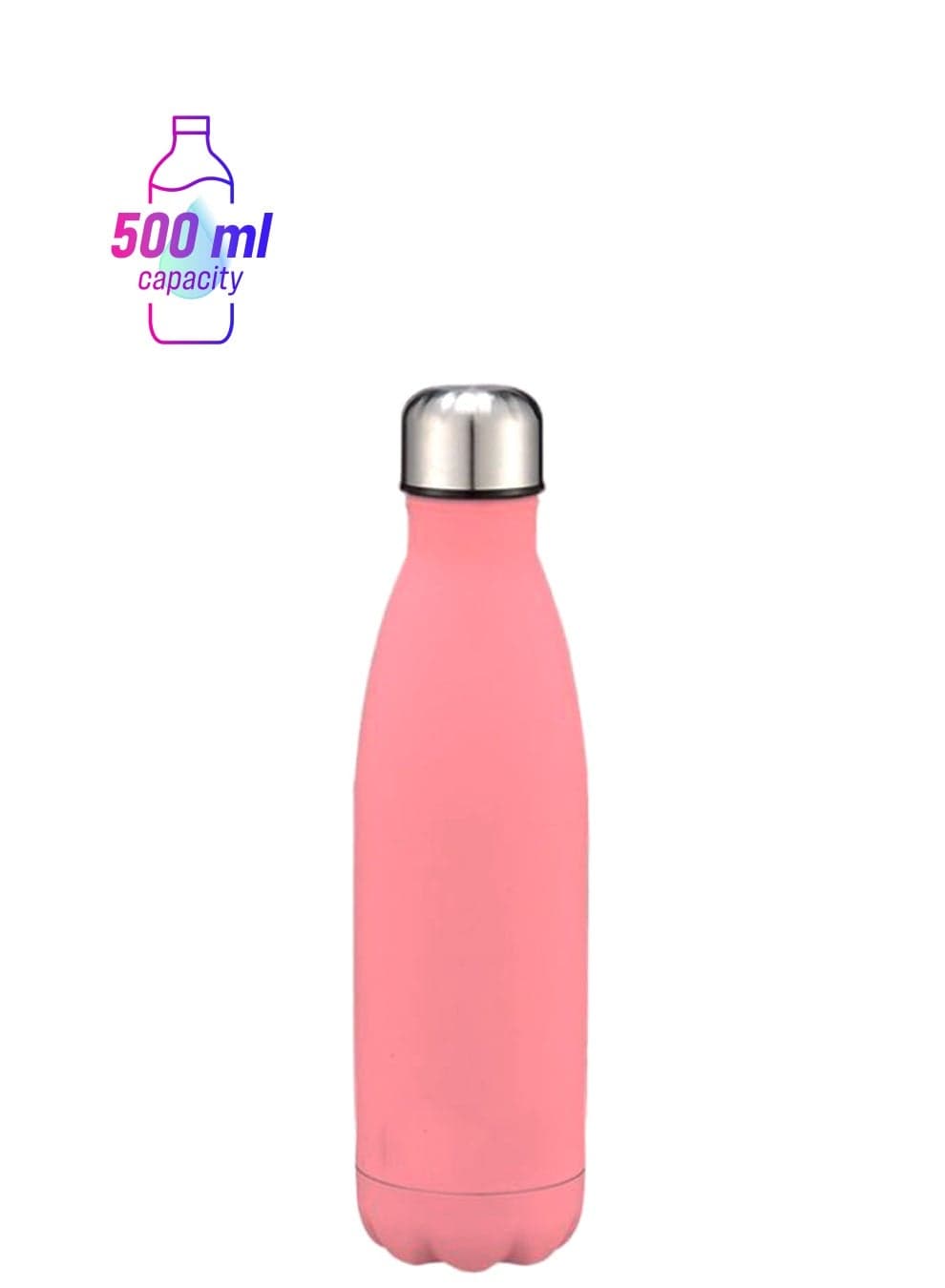 Vacuum Insulated Water Bottle Pink/Silver 26.5 x 7cm