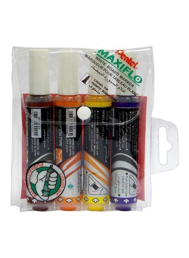 4-Piece White Board Marker Set Red/Orange/Yellow