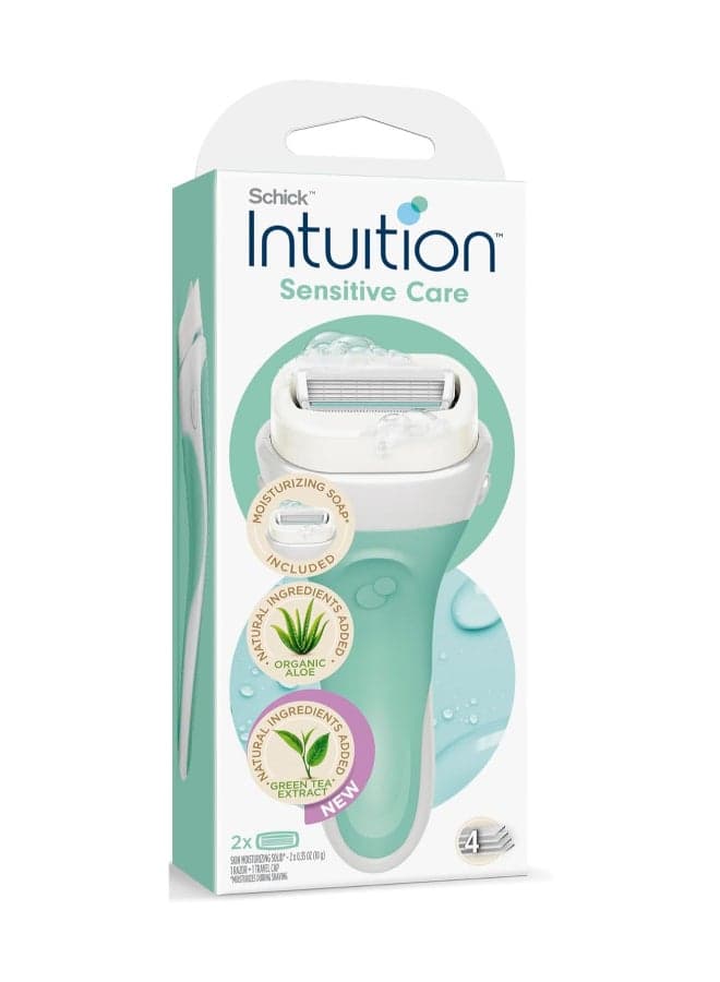 Intuitionâ®, Sensitive Careâ®, Organic Aloe, 1 Razor, 2 Cartridges Green 10grams
