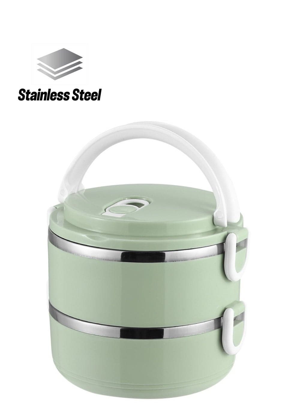 2-Layer Insulated Bento Lunch Box Green