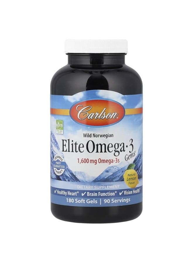 Elite Omega-3 Gems Dietary Supplement - 180 Softgels
