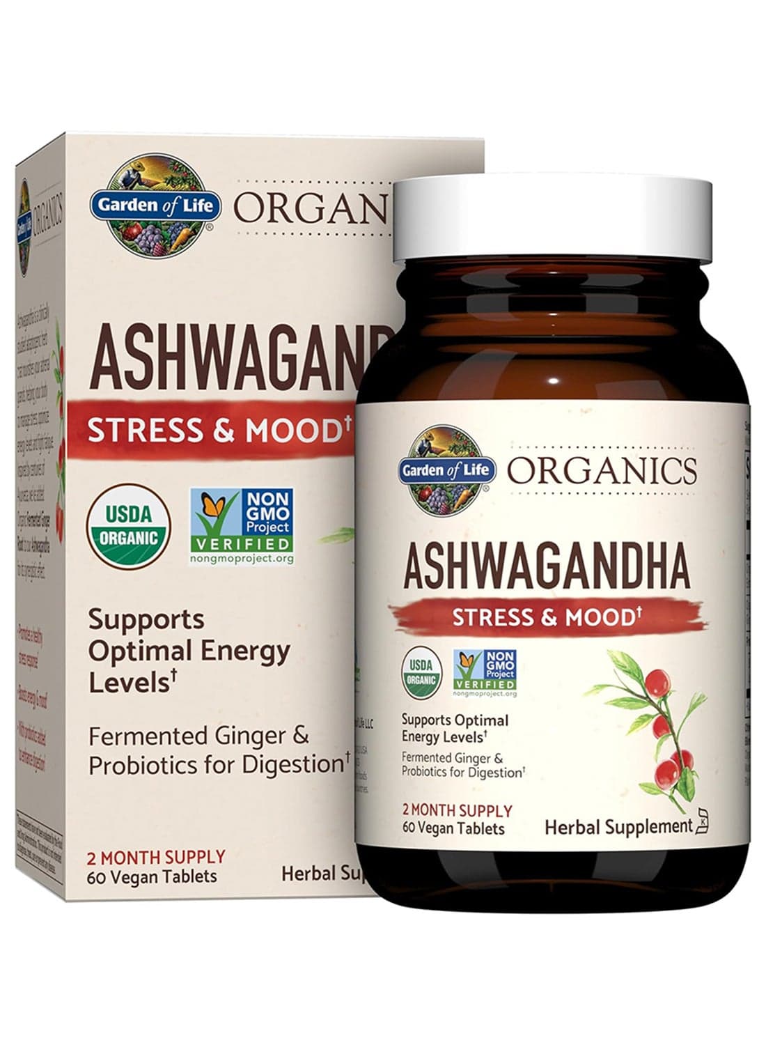 MyKind Organics Ashwagandha Stress Relief Supplement - 60 Vagan Tablets
