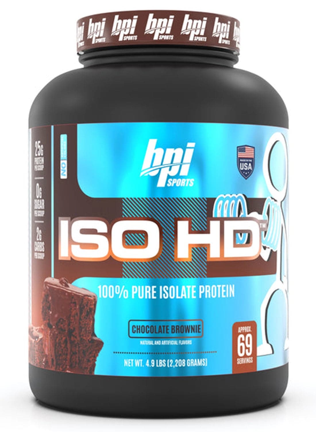 ISO HD Fast Absorption Rapid Muscle Recovery Pure isolate Protein Chocolate Brownie 4.9 LB