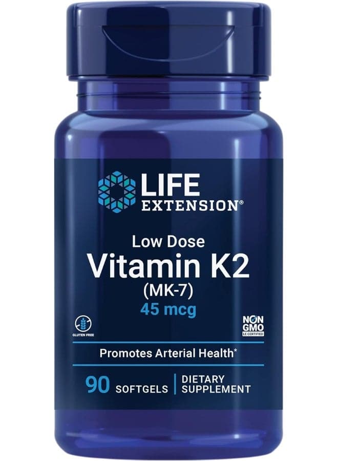Low Dose Vitamin K2 (MK-7) 45 mcg, 90 Softgels