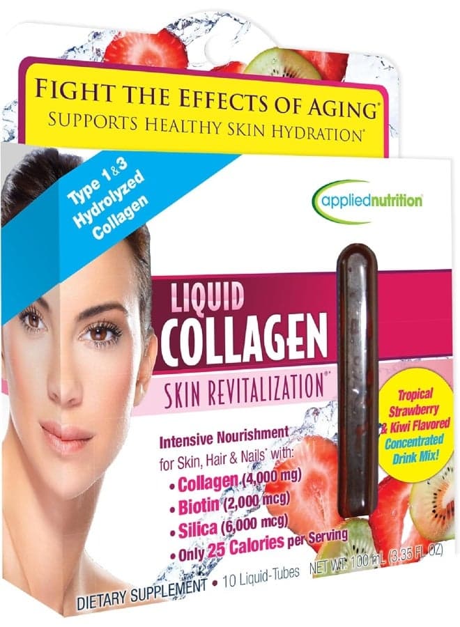 Liquid Collagen Skin Revitalization Dietary Supplement - 10 Liquid Tubes