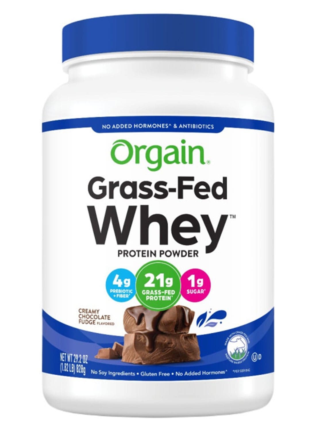 Whey Protein Powder, Creamy Chocolate Fudge - 21G Grass-Fed(1.82Lb)