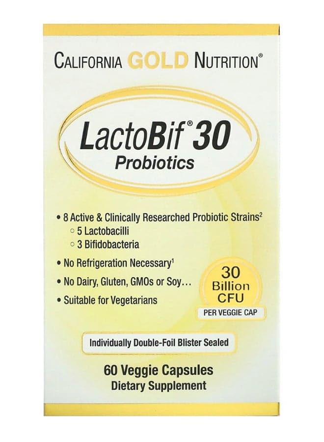 LactoBif® 30 Probiotics, 30 Billion CFU, 60 Veggie Capsule