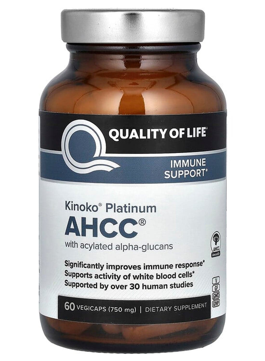 AHCC Immune Support Dietary Supplement - 60 Veggie Capsules