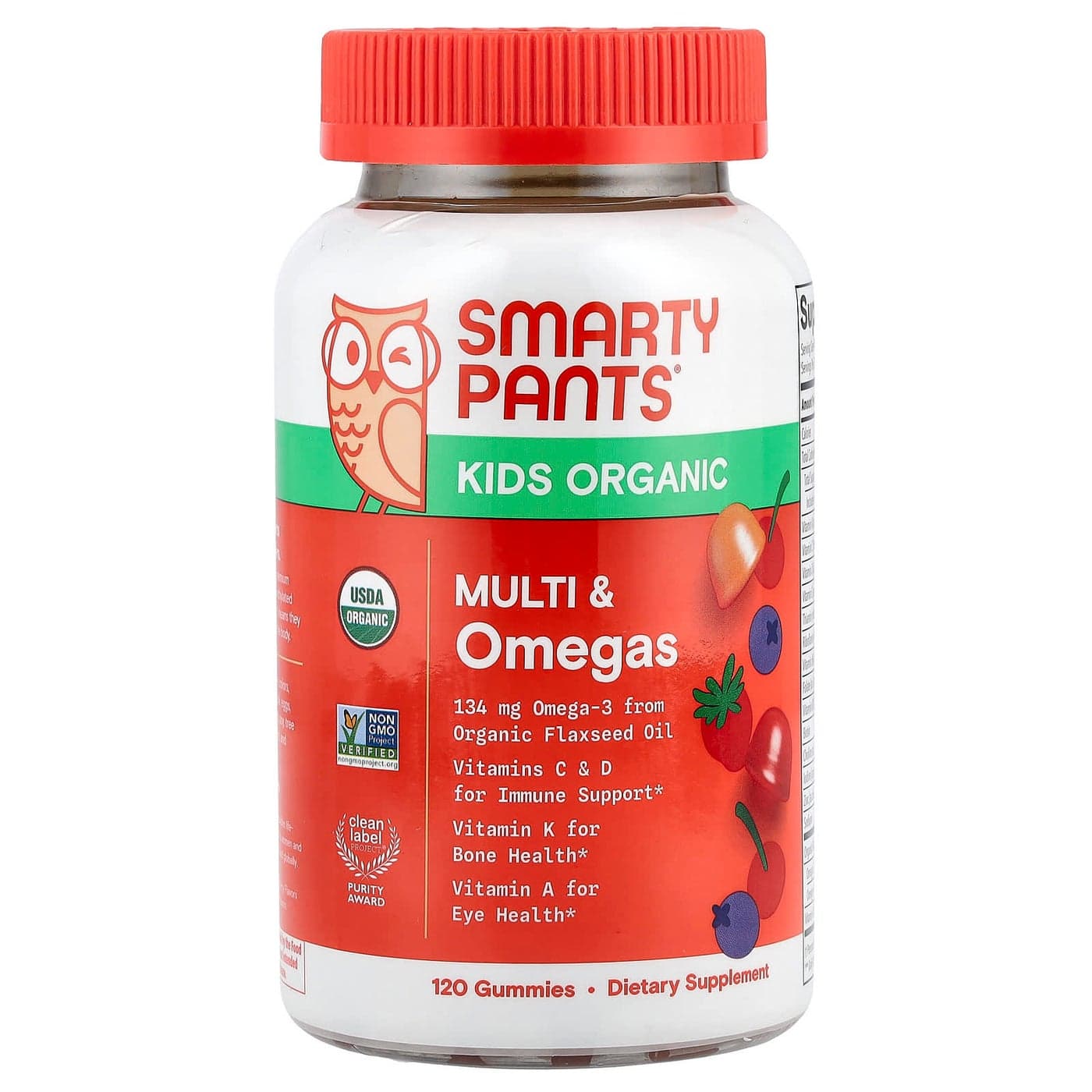 Organic Vegeterian Dietary Supplement - Fruits - 120 Gummies
