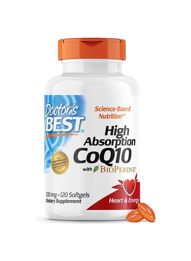 High Absorption CoQ10 100mg Dietary Supplement - 120 Softgels