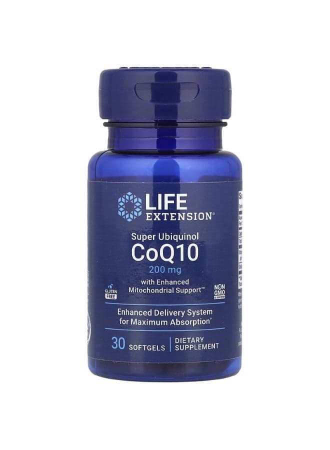 Super Ubiquinol CoQ10, 200 mg, 30 Softgels Packaging May Vary