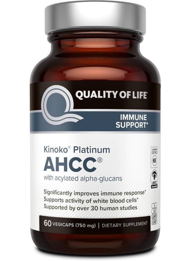 Platinum AHCC, 750mg - 60 VegiCaps Packaging May Vary