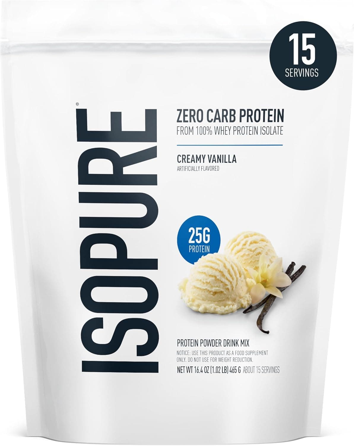 Zero Carb Protein Powder - Creamy Vanilla 1.06 LB (480g)
