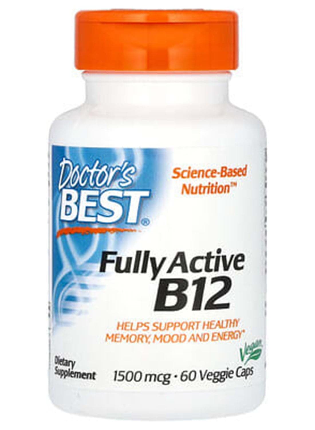 Fully Active B12 Dietary Supplement 1500 mcg - 60 Veggie Capsules