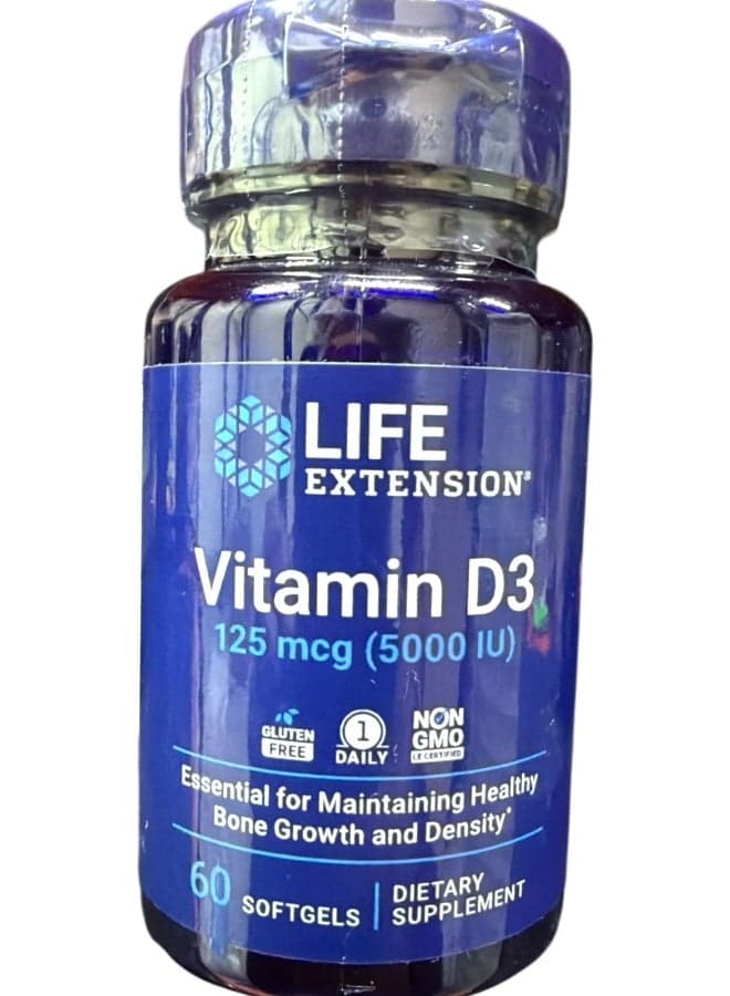 Vitamin D3 Dietary Supplement 125 Mcg - 60 Softgels