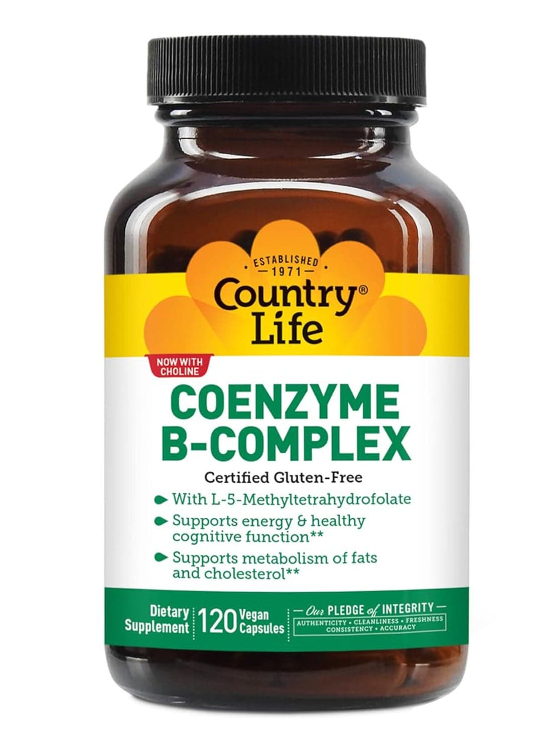 Coenzyme B-Complex With (L-5) Methyltetrahydrofolate- 120 Vegan Capsules