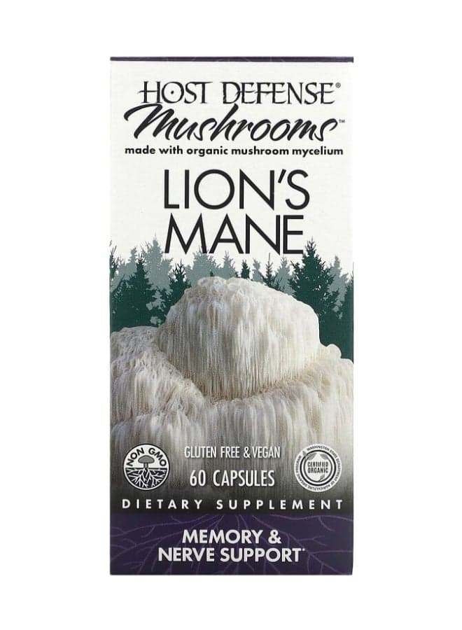 Mushrooms, Lion'S Mane, 60 Capsules Packaging May Vary