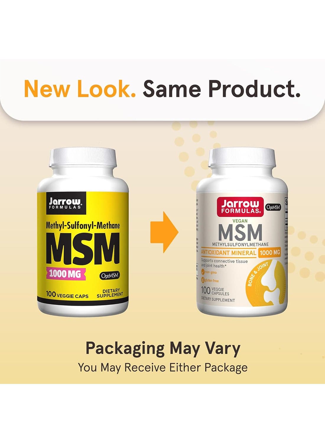 MSM Dietary Supplement 1000 mg - 100 Veggie Caps
