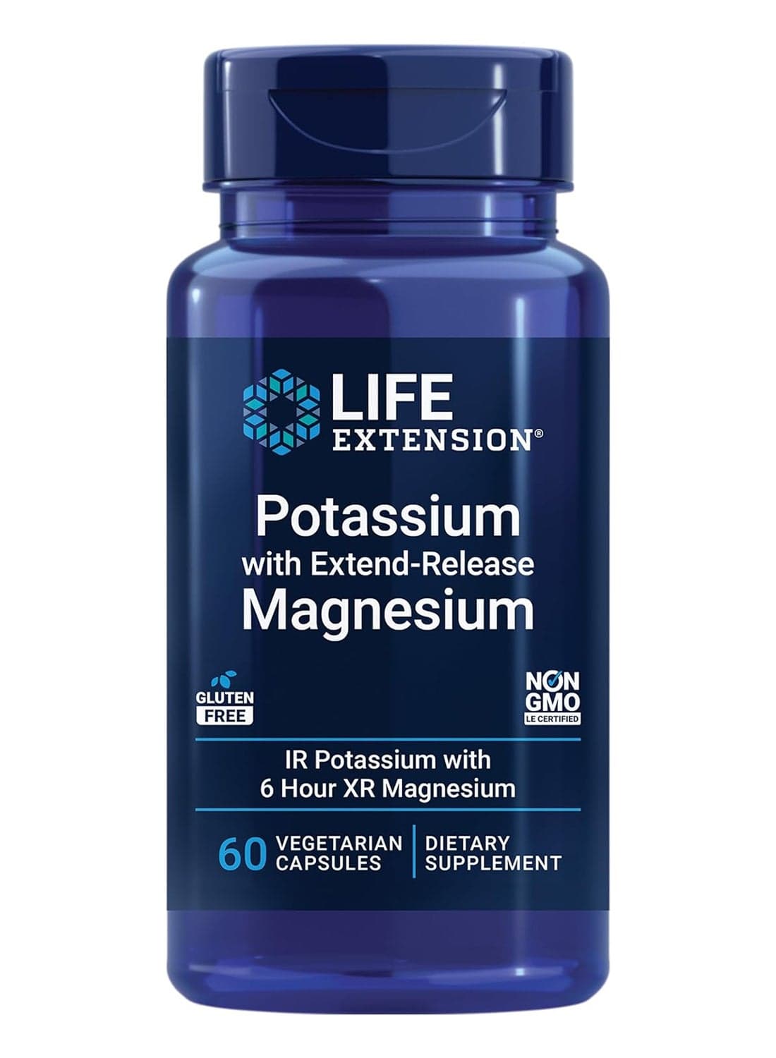 Potassium With Extend-Release Magnesium Dietary Supplement - 60 Vegetarian Capsules