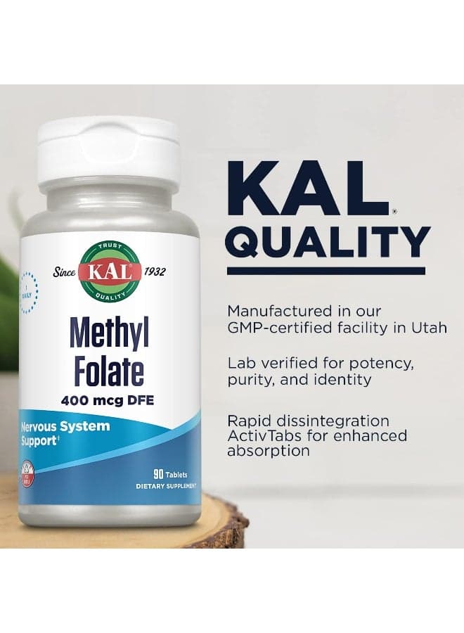Methyl Folate, 400 Mcg - 90 Tablets