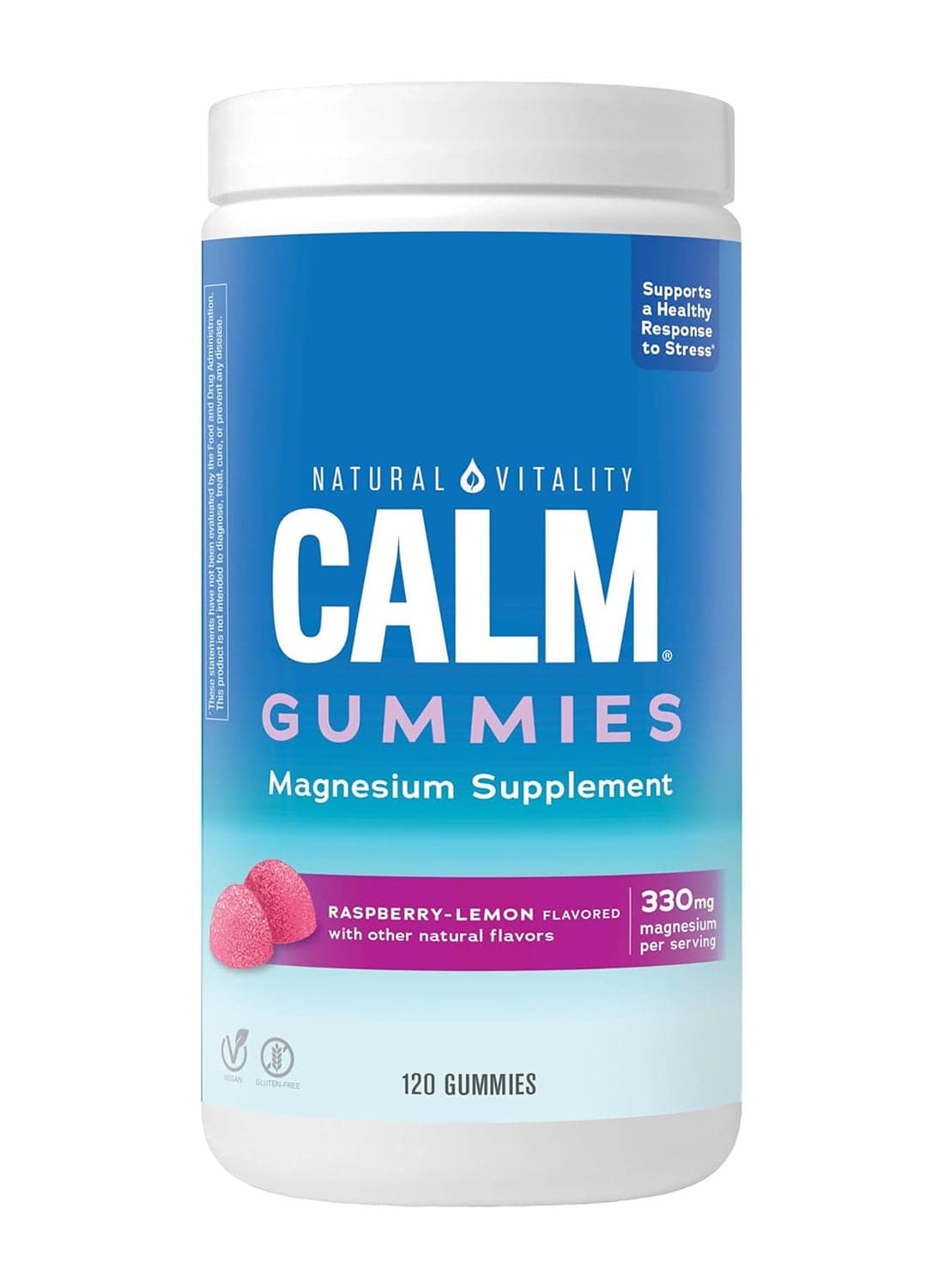 CALM Magnesium Supplement, Raspberry-Lemon , 120 Gummies Packaging May Vary