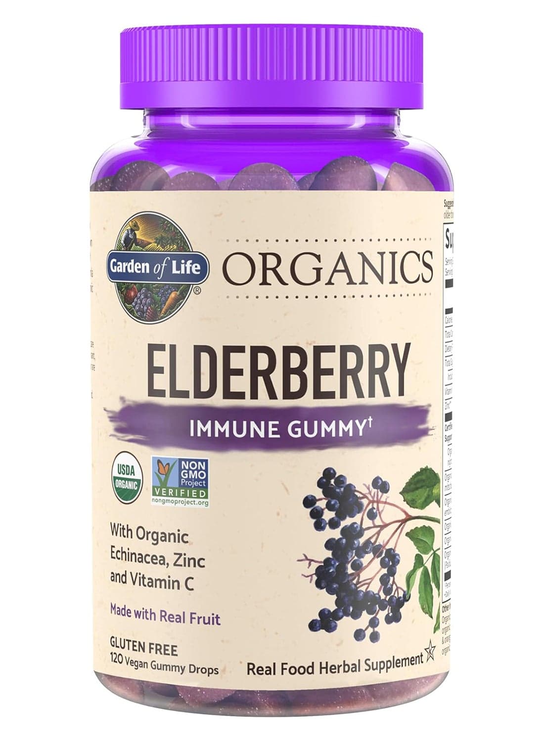 Organics Elderberry Dietary Supplement - 120 Vegan Gummy