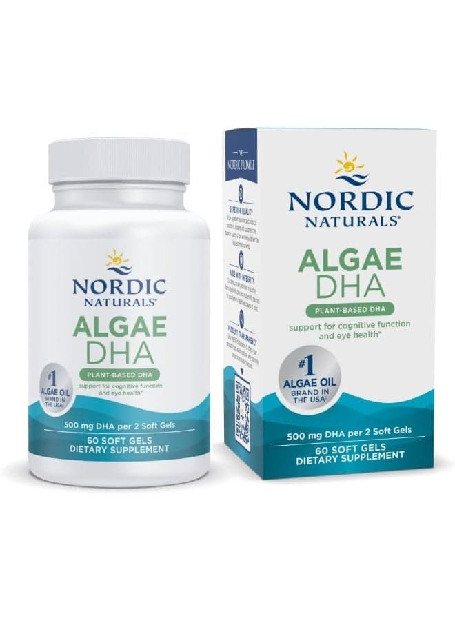 Algae DHA Omega 3 500mg - 60 Soft Gels