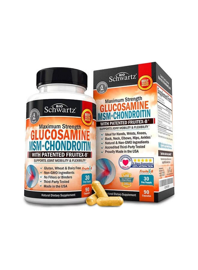 Glucosamine MSM+Chondroitin Dietary Supplement - 90 Veggie Caps
