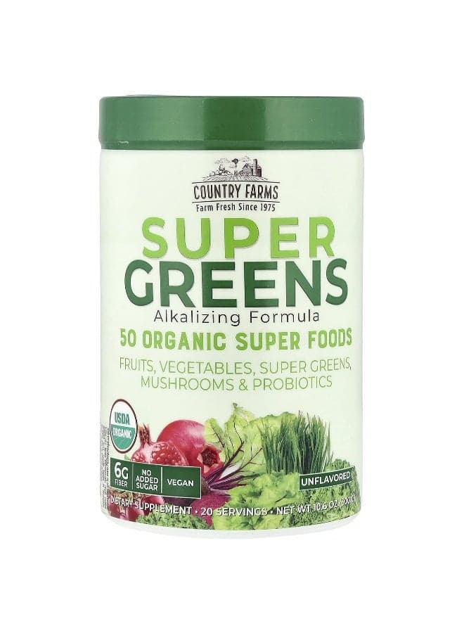 Super Greens, Alkalizing Formula, Unflavored, 10.6 oz