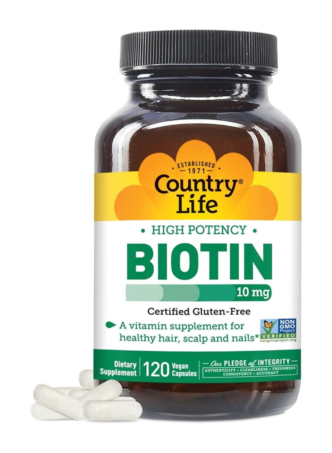 High Potency Biotin 10mg Vitamin Supplement - 120 Vegan Caps