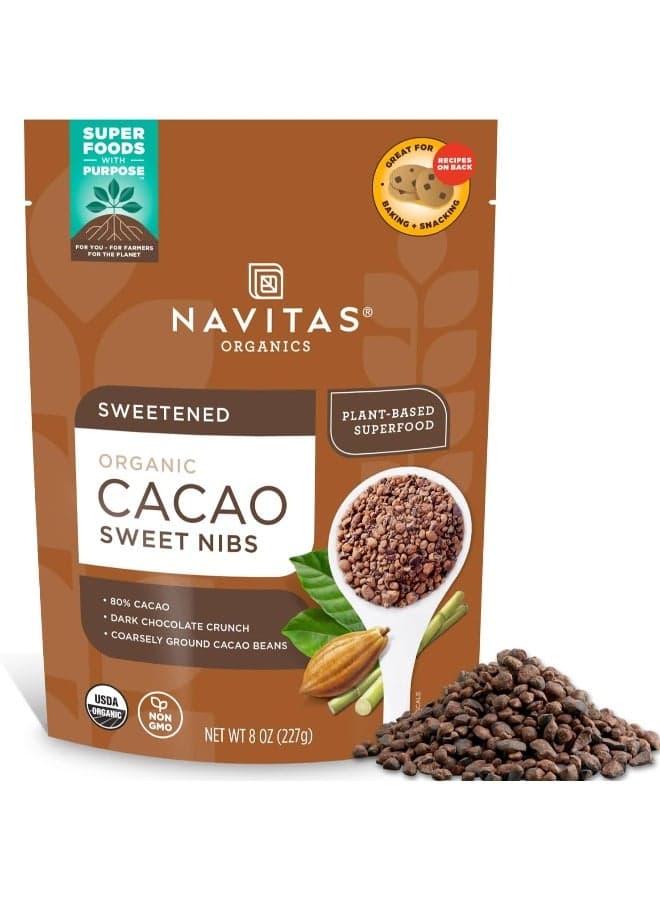 Organic Cacao Sweet Nibs, Sweetened, 8 oz