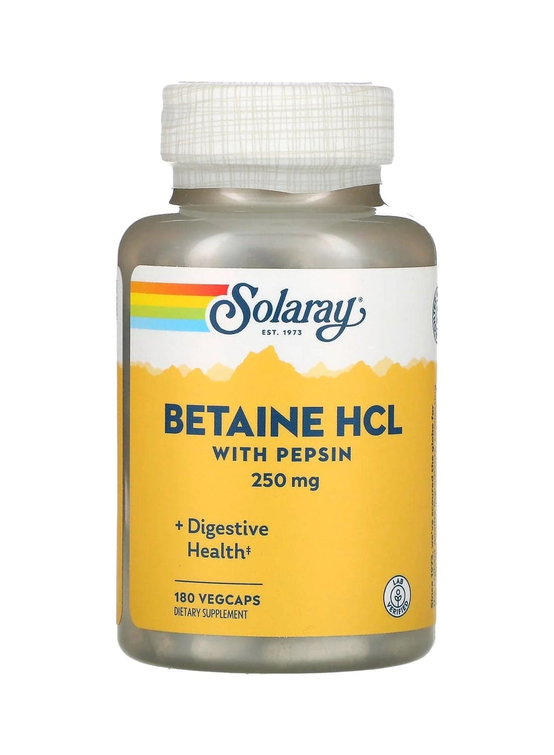 HCL With Pepsin Dietary Supplement 250 mg - 180 Capsules