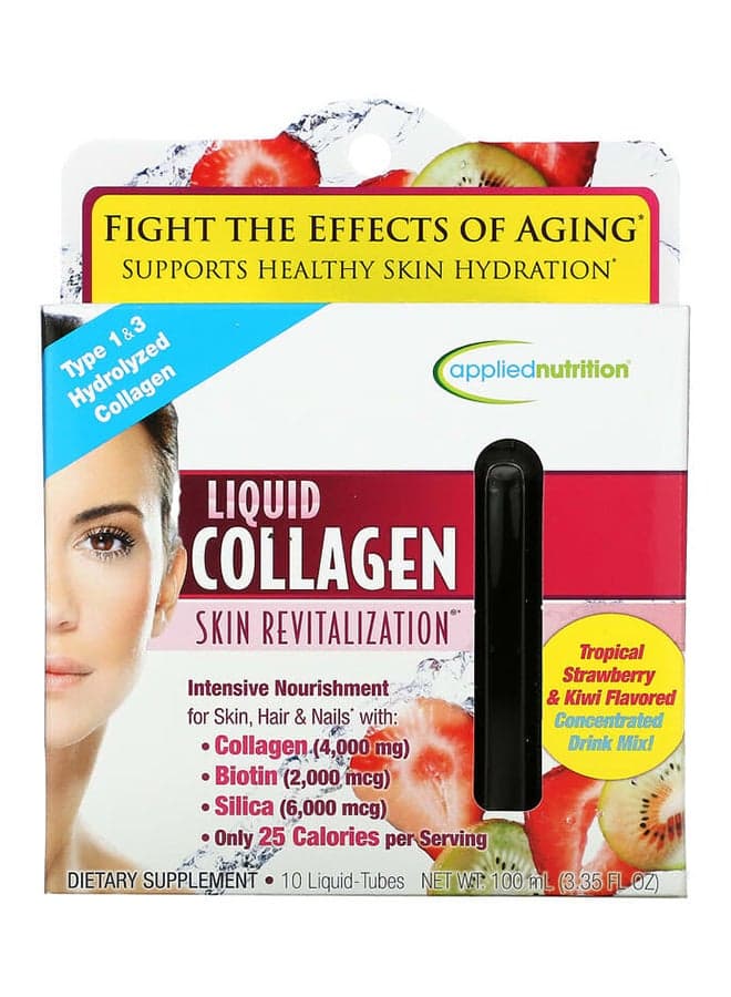 Strawberry And Kiwi Flavoured Liquid Collagen Skin Revitalization - 10 Tube 10 ml Each