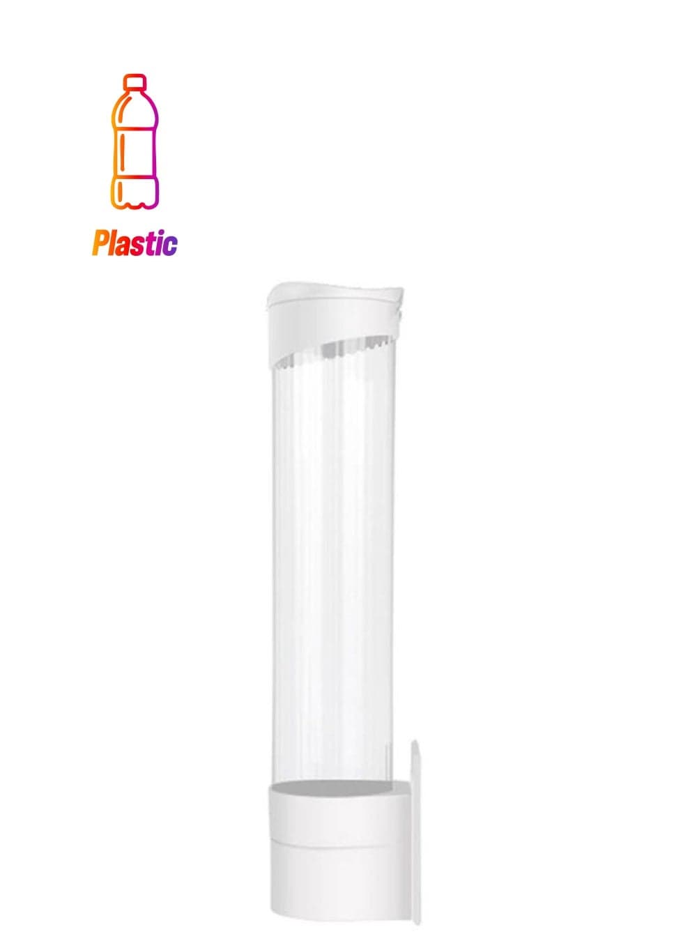 Disposable Paper Cups Dispenser Clear/White 41.5x9cm