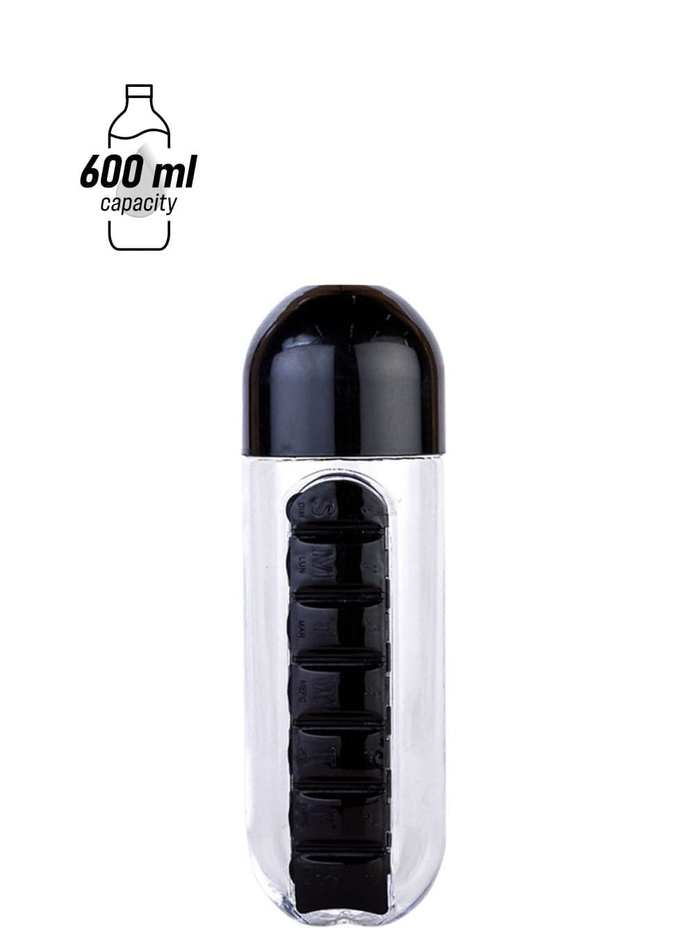 Water Bottle Black 0.6Liters
