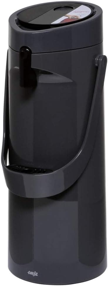 EMSA Ponza Insulated Thermos Jug - 1.9 Liters, Charcoal Black