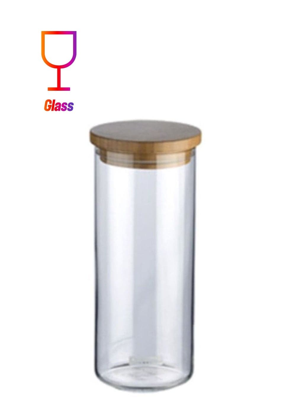 Round Shape Food Storage Jar Clear/Beige 24.4x10.4cm