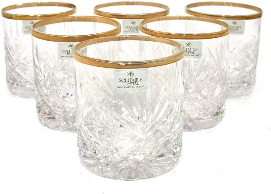 SOLITAIR 6-Piece Soft Crystal Tumbler Set – Decorative Drinkware Clear 21x28x9cm