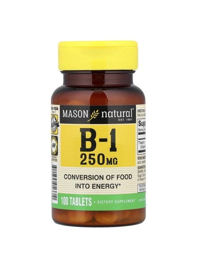 Vitamin B1 Dietary Supplement 250mg - 100 Tablets