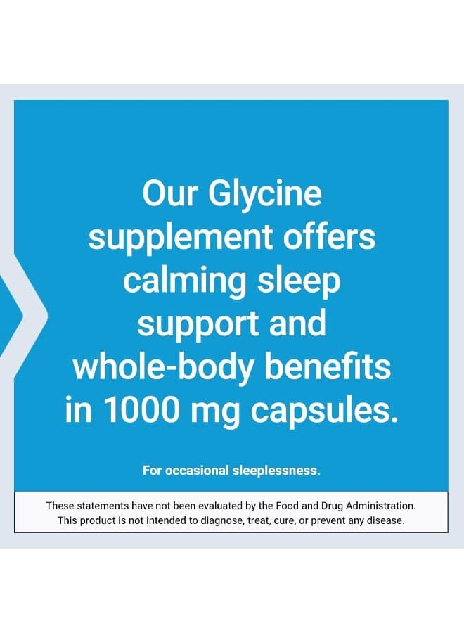 Glycine 1000 mg - 100 Vegetarian Capsules Packaging May Vary