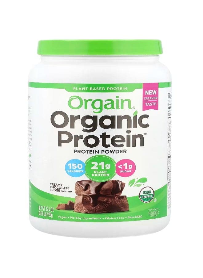 Orgain, Organic Protein Powder, Creamy Chocolate Fudge, 2.03 Lb