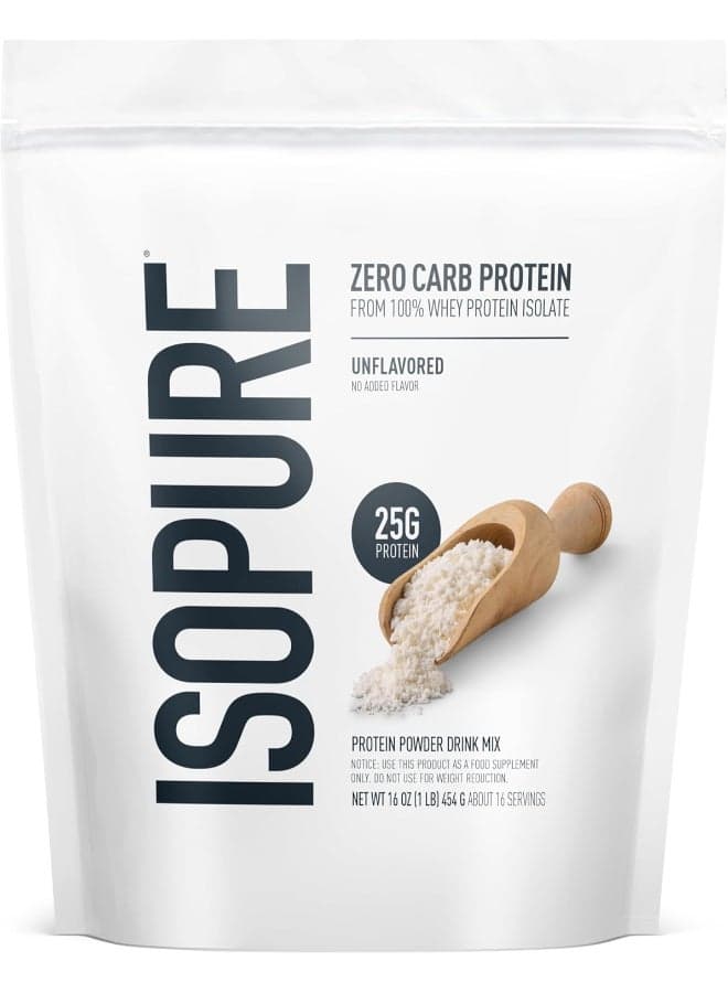 Isopure Unflavored Whey Isolate Protein Powder 16oz Packaging May Vary