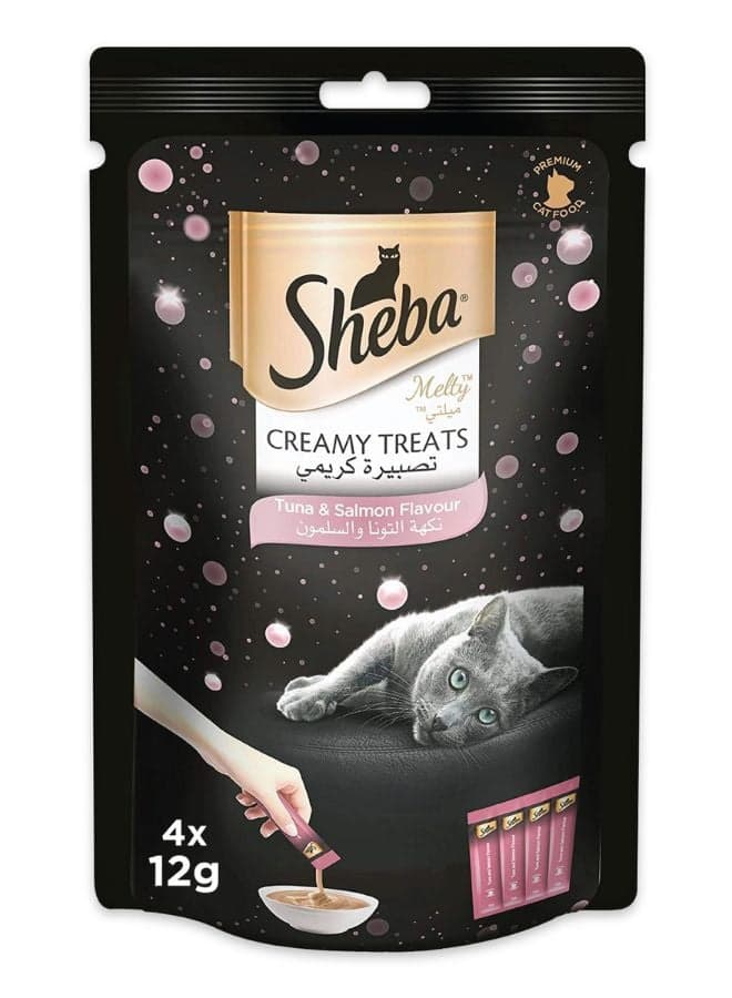 Melty Tuna And Salmon Flavor Creamy Treats Multicolour 48grams