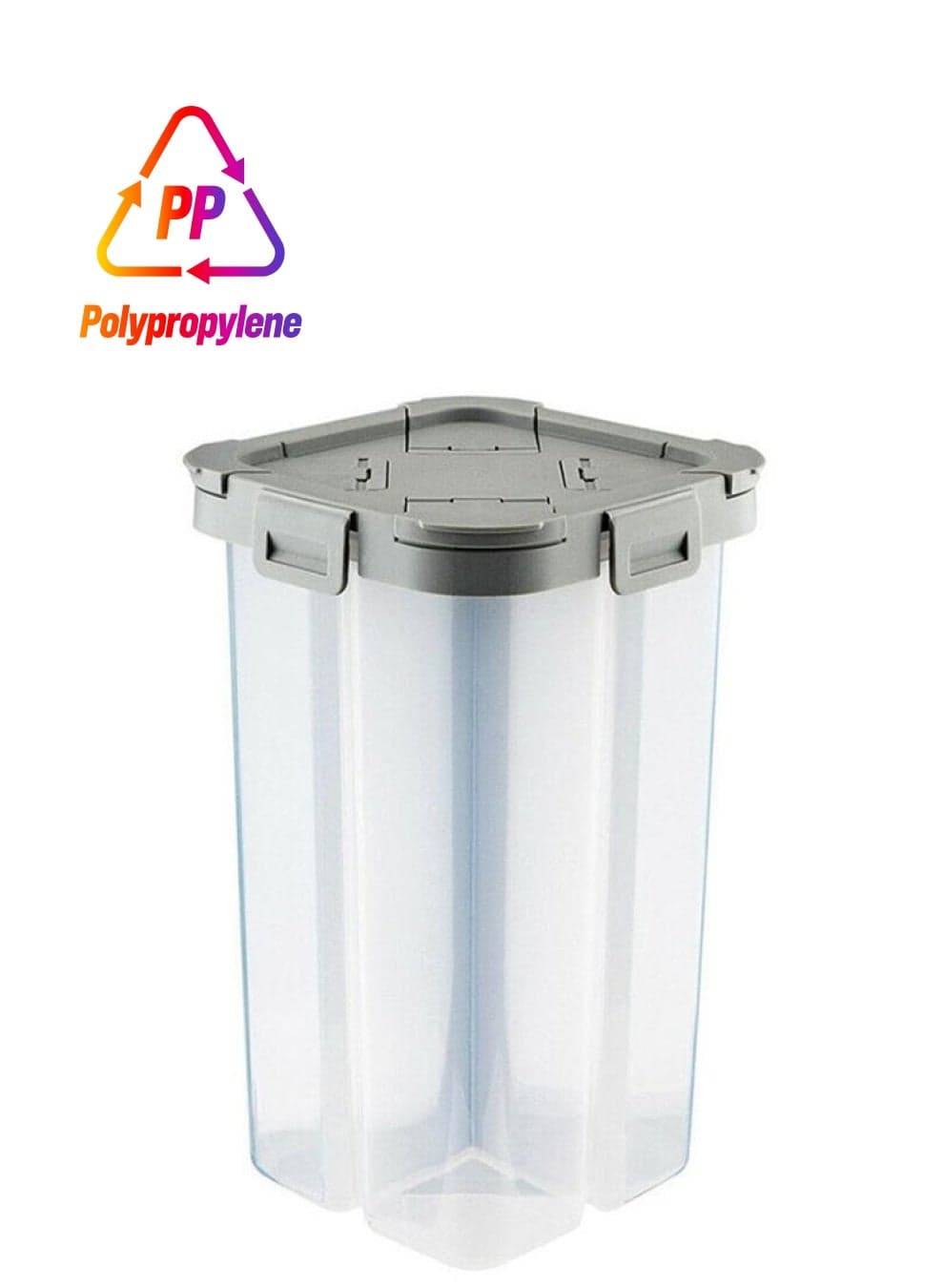 4-Compartment Cereal Storage Container Clear/Grey 15X15X25cm