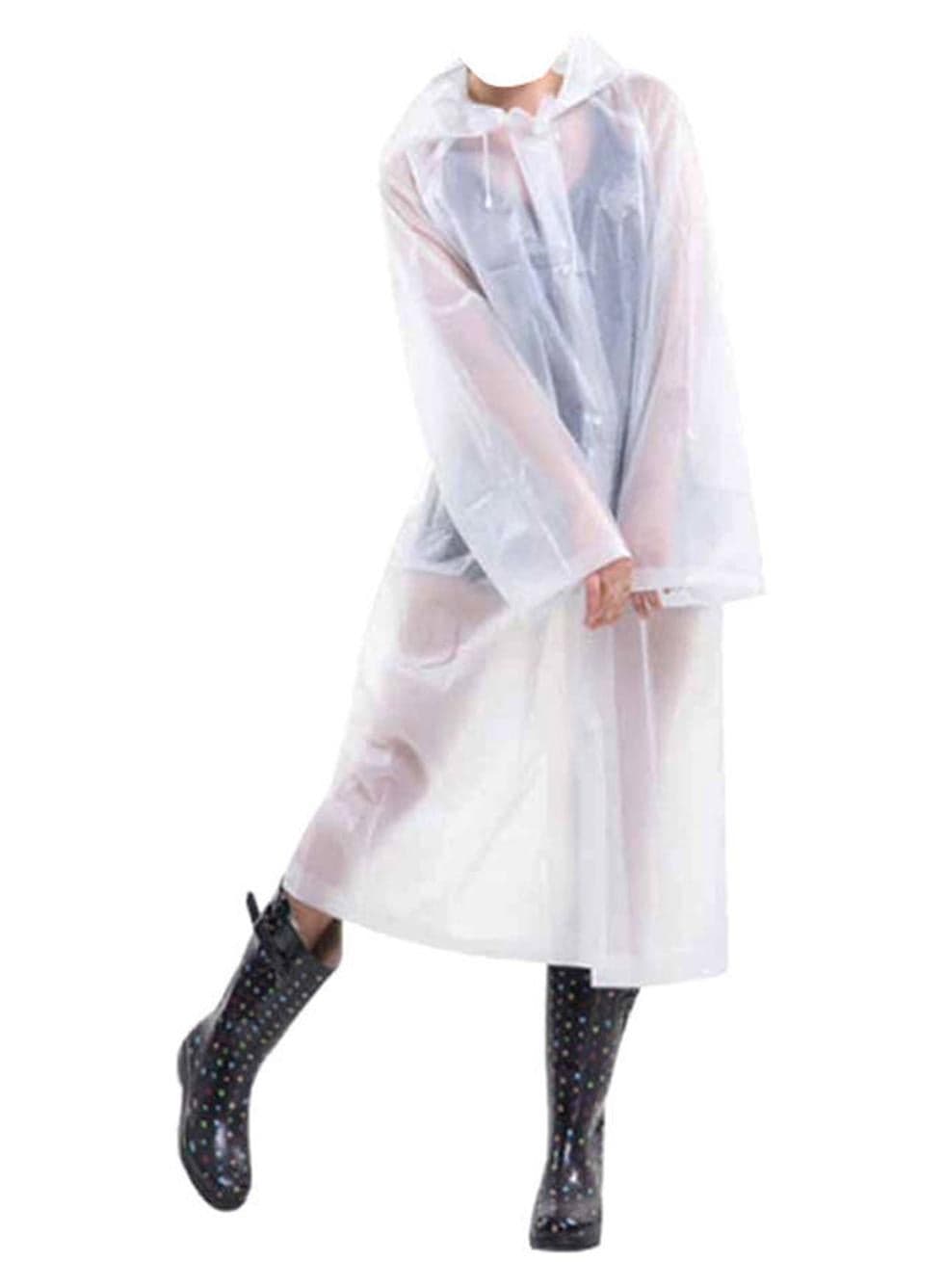 Portable Breathable Raincoat With Hood Sleeves