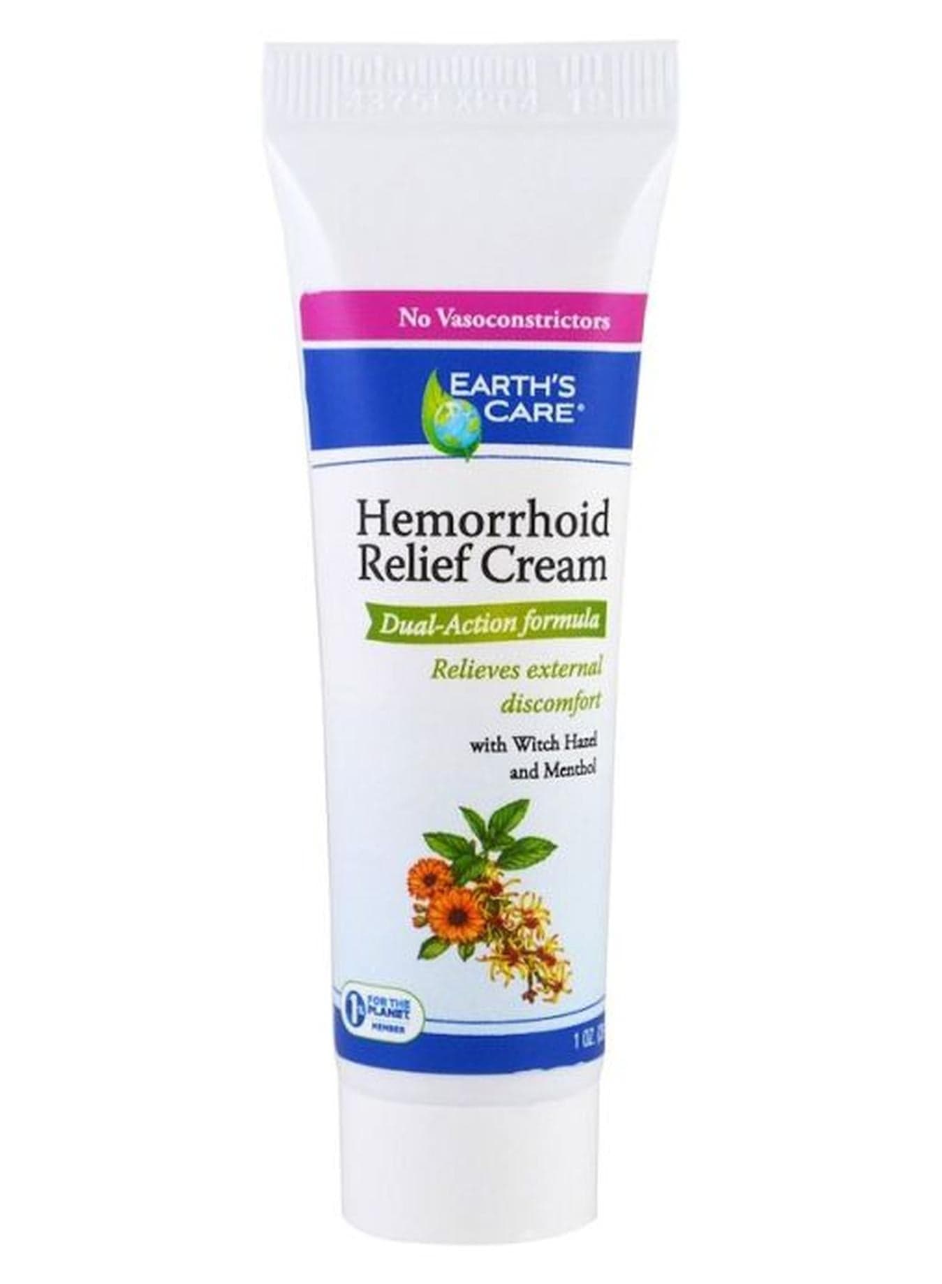 Earth's Care, Hemorrhoid Relief Cream with Witch Hazel and Menthol, 1 oz (28 g)