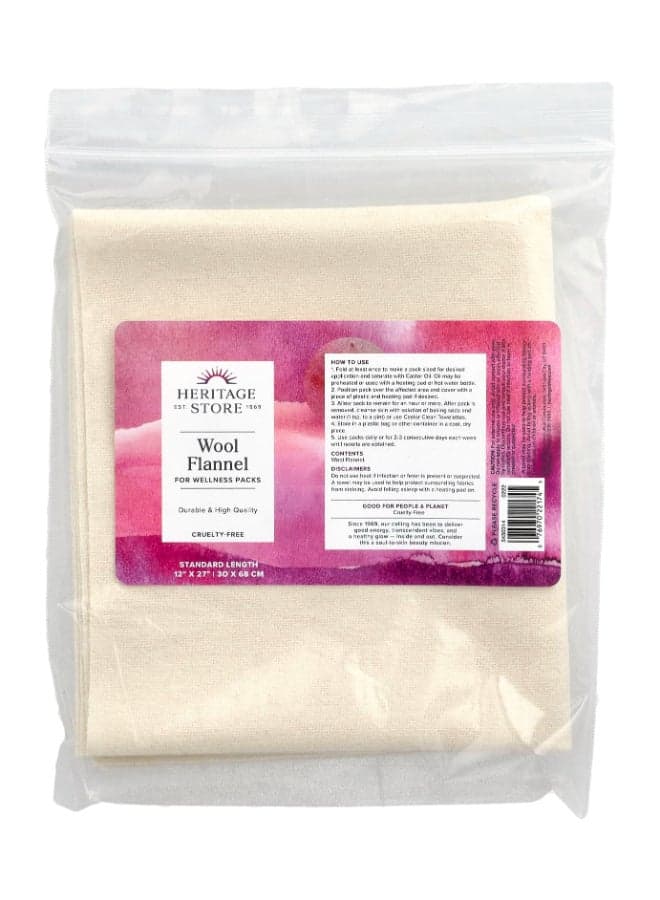 Wool Flannel For Castor Oil Pack, 1 Flannel